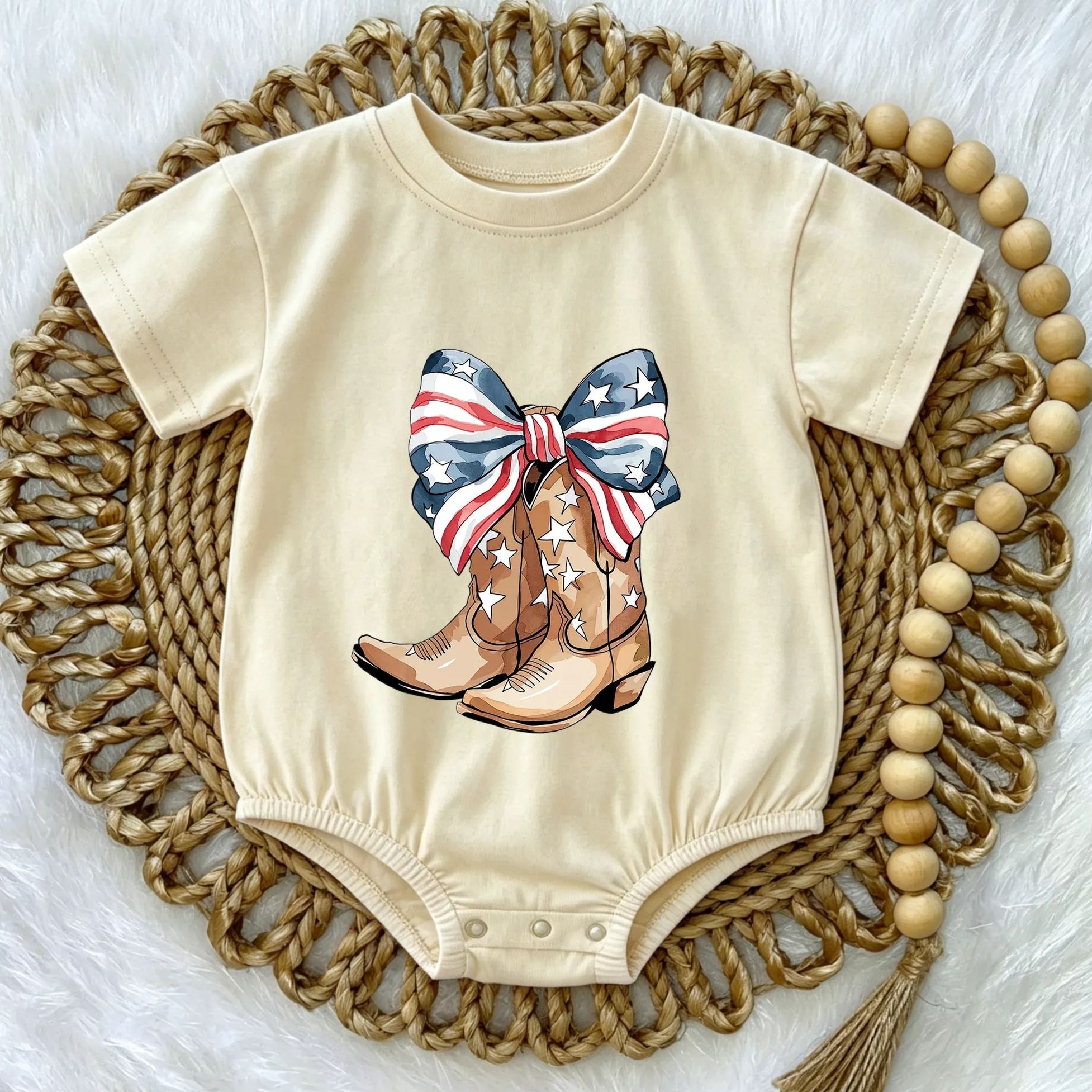 [Copy]Baby Cowgirl Bubble Romper