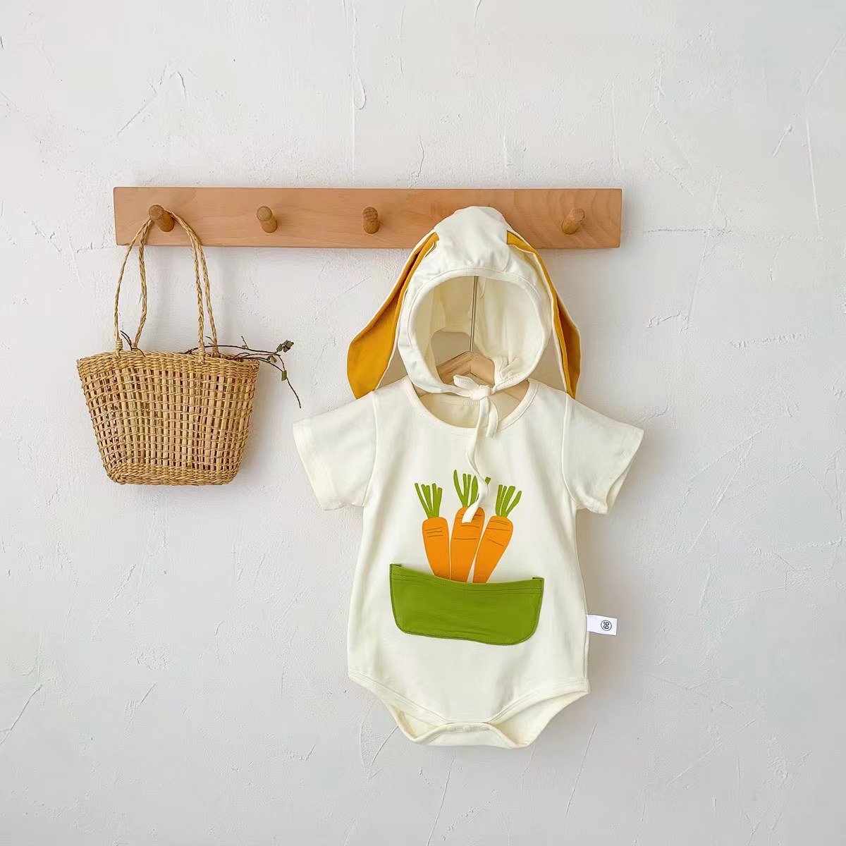 Baby Cute Carrot Rabbit Onesie with Hat.