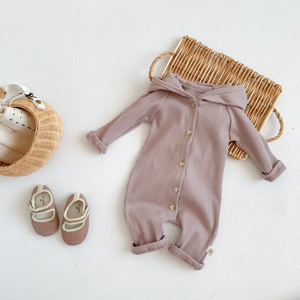 Baby Rabbit Hooded Out Jumpsuit.