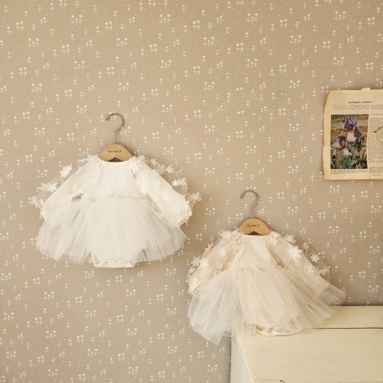 Baby Cotton Mesh Bubble Sleeve Princess Romper.