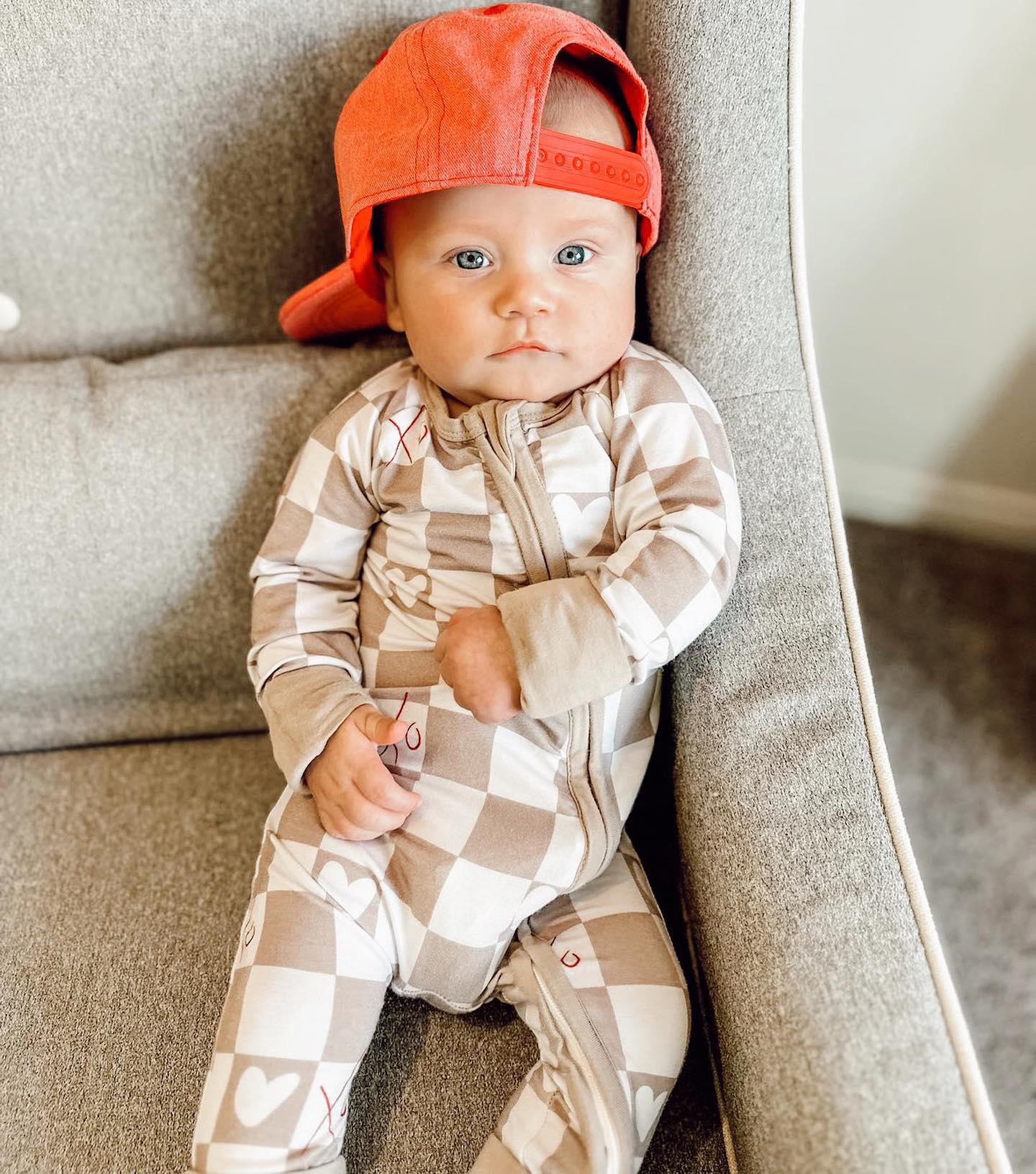 Baby Boy Lattice Love Romper