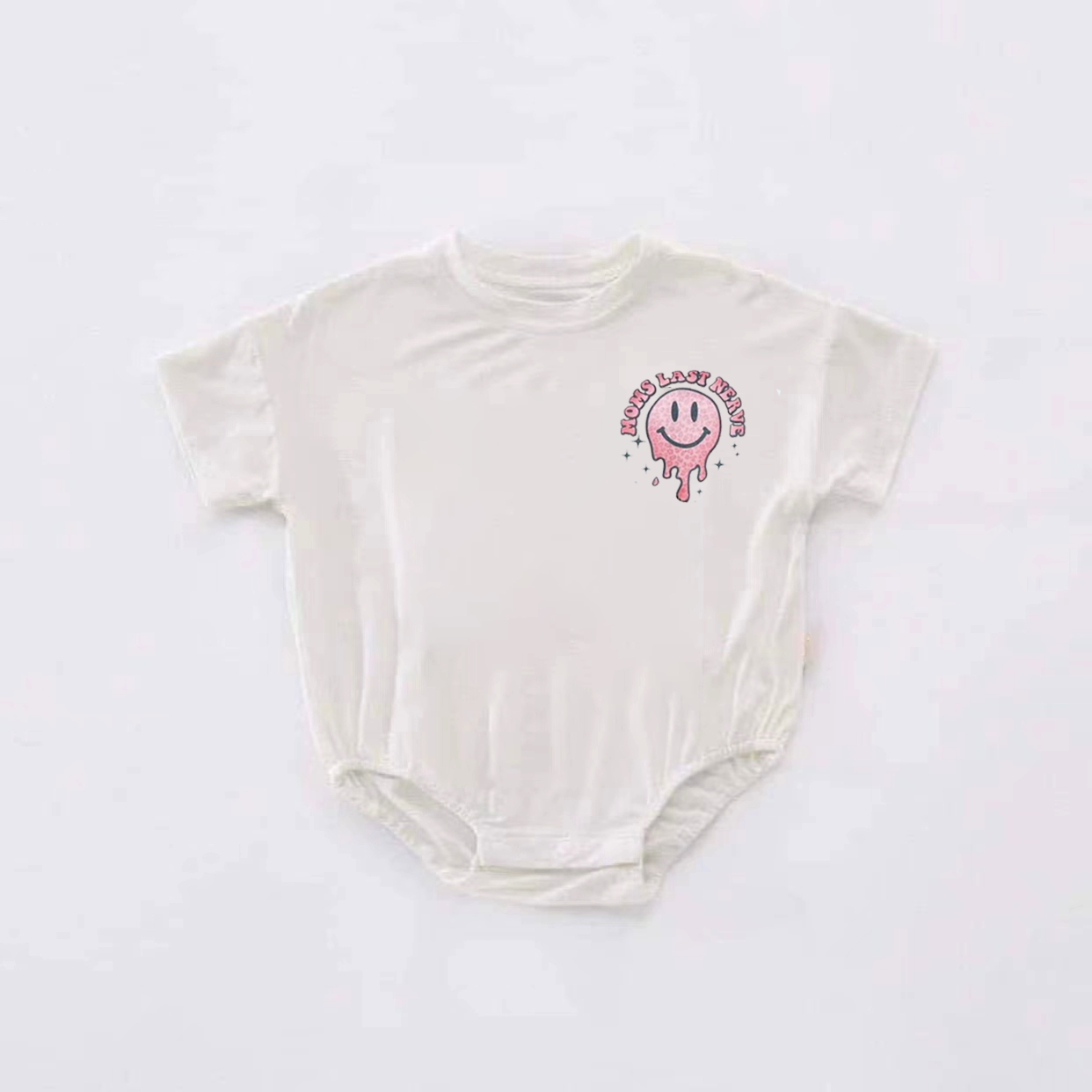 Baby Girl On My Moms Last Nerve Print Romper.