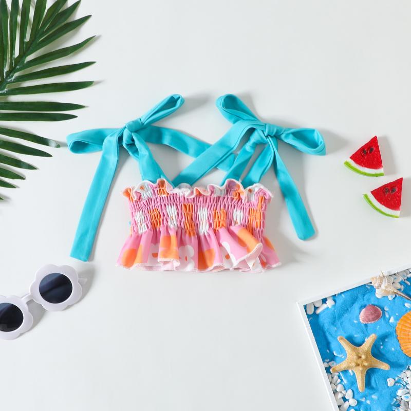 Toddler Girl Floral Reffles Bikini