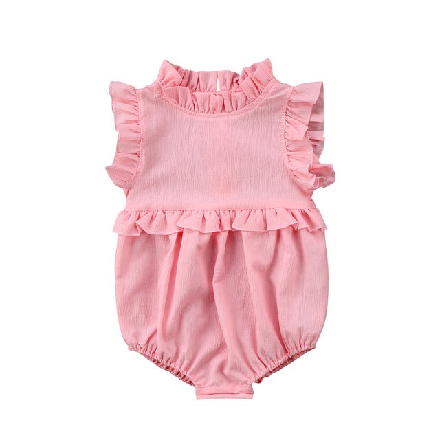 Summer Ruffle Sleeveless Romper.