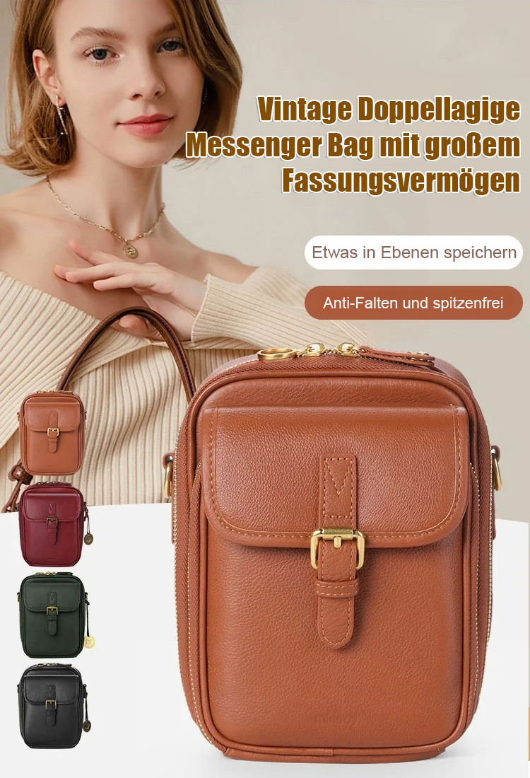 Top für den Berufsweg | Doppelschicht-Lederumhängetasche mit 10 Kartenfächern🔥Modisch, funktional und super günstig – jetzt zuschlagen, bevor sie weg ist!