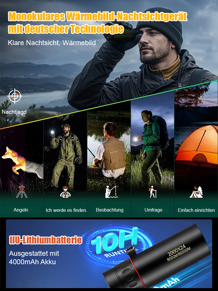 Deutsche Technologie Wärmebildmonokular Nachtsichtgerät🔭Easily handle all night vision challenges!