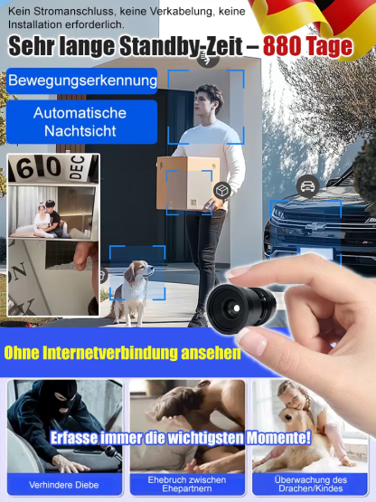 【3 Millionen Ultra-HD】Drahtlose Fernüberwachungskamera