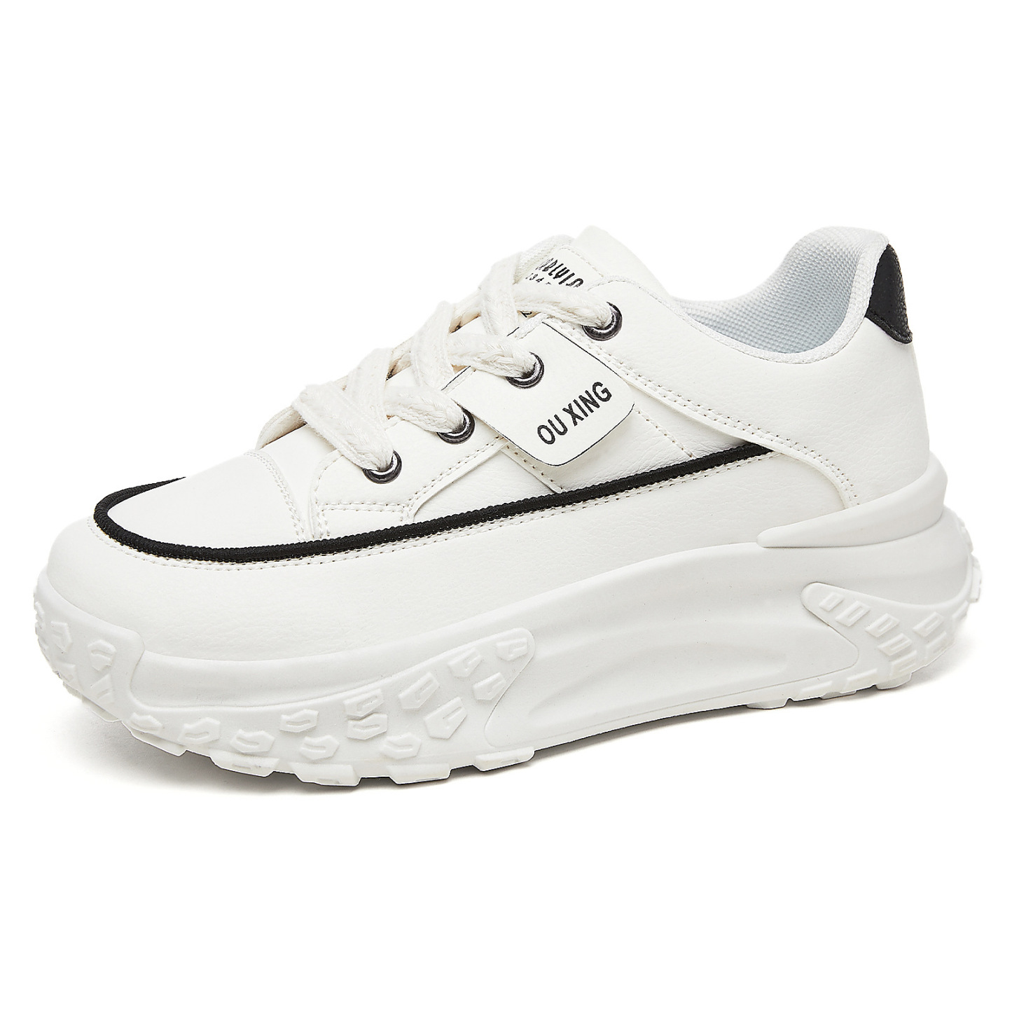 Damen-Freizeitschuhe mit dicker Sohle und Absatzhöhung