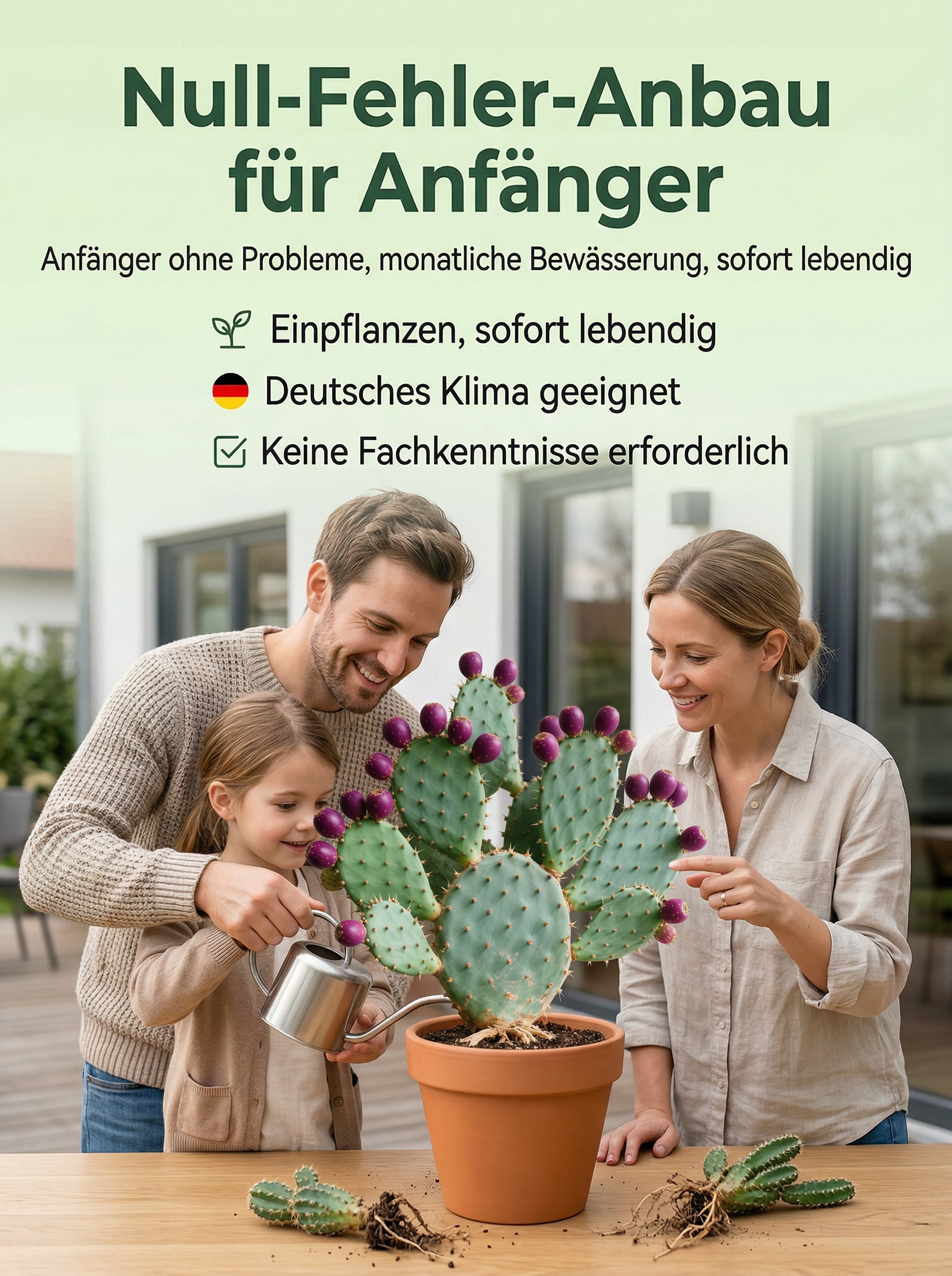 Essbare Kaktussetzlinge für die mexikanische Königsfamilie