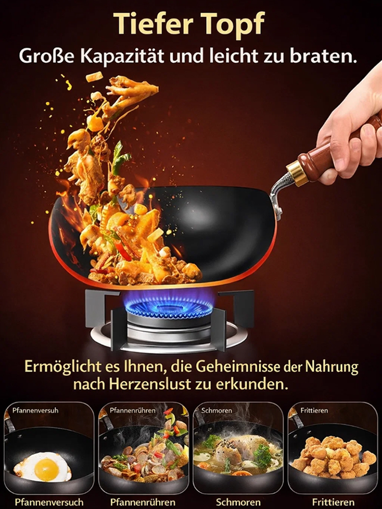Japanischer Profi-Wok „Tsubame-Sanjo“ – Ultraleichtes Gusseisen – 100 Jahre Garantie