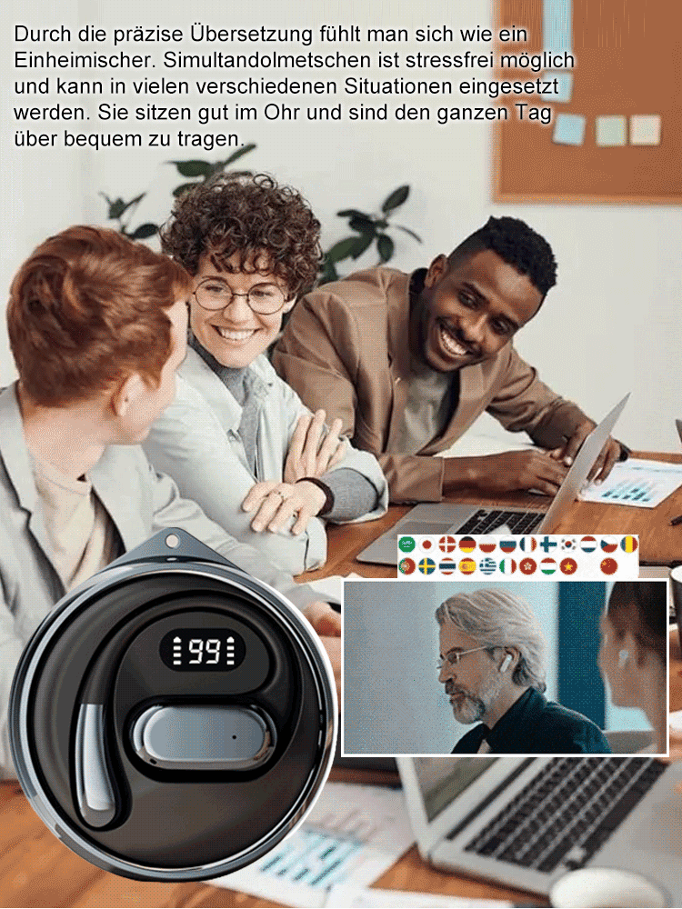 (Übersetzt 144 Sprachen) Hochgeschwindigkeits-Bluetooth/Intelligentes Übersetzungs-Headset