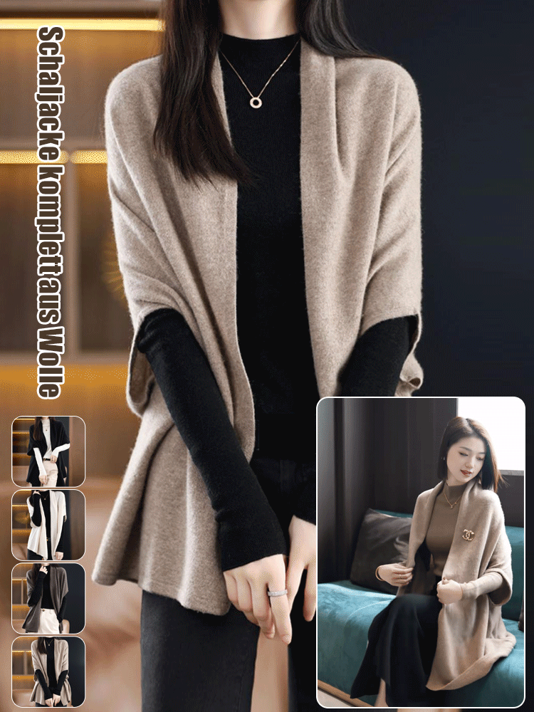 【Große Marke, vertrauenswürdig】❤️Mantel aus reiner Wolle mit Umhang