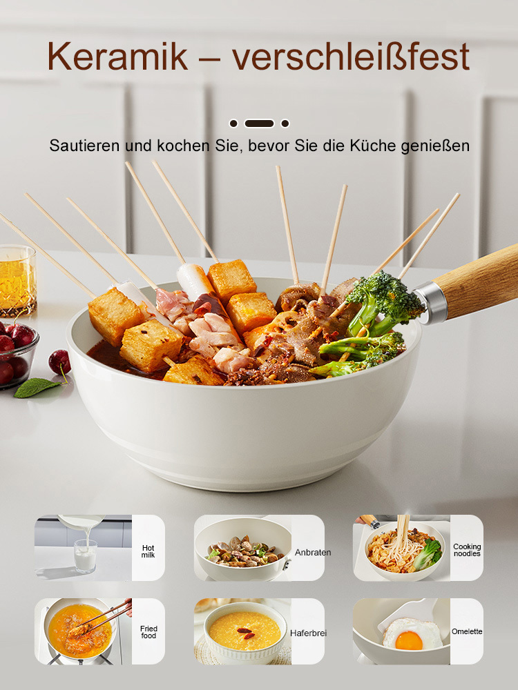 0 Beschichtete natürliche Titan-Multifunktions-Keramikpfanne