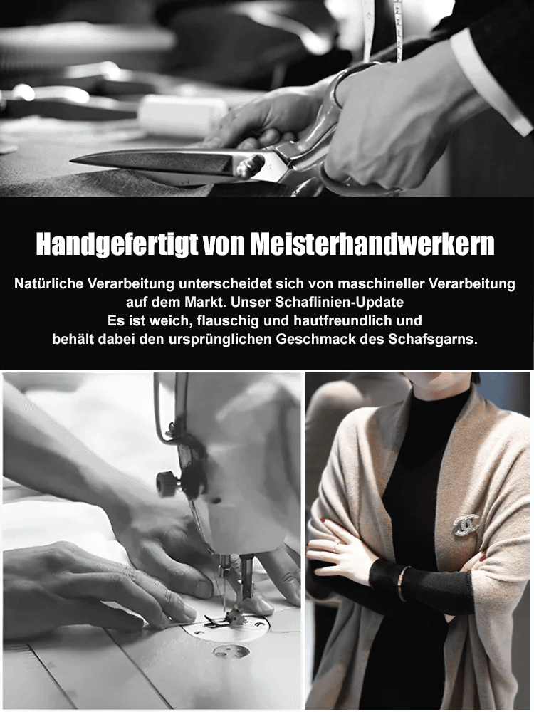 【Große Marke, vertrauenswürdig】❤️Mantel aus reiner Wolle mit Umhang