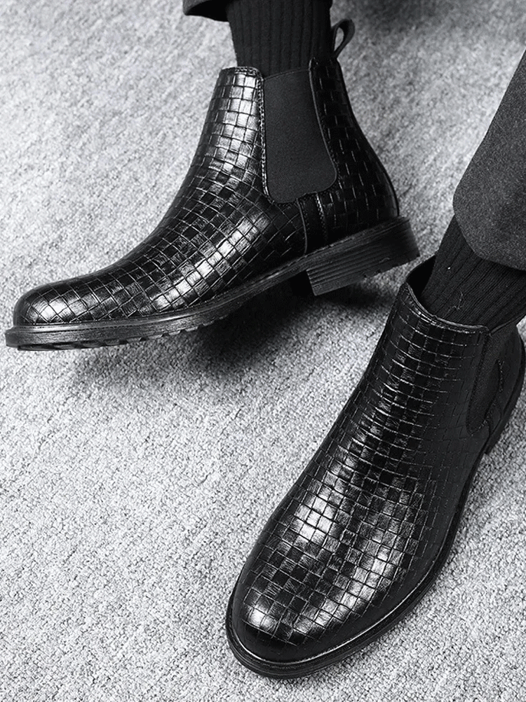 HS-Vintage handgewebte Chelsea-Casual-Martin-Stiefel