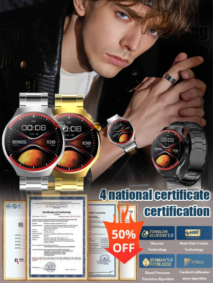 WATCH4PRO Raumforschung Rundbildschirm Smartwatch❤️【3 Sek. Blutzucker-Check.】❤️
