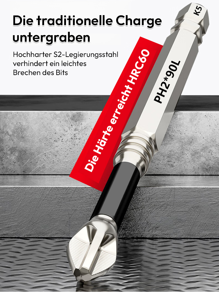 Stark magnetische, rutschfeste und stoßfeste Bit-Set.