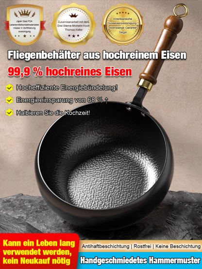 Handgeschmiedeter Hammermuster Originalbauchtopf❤️Ultraleichtes Design / Rostfrei / Vor der Auslieferung vorgewürzt