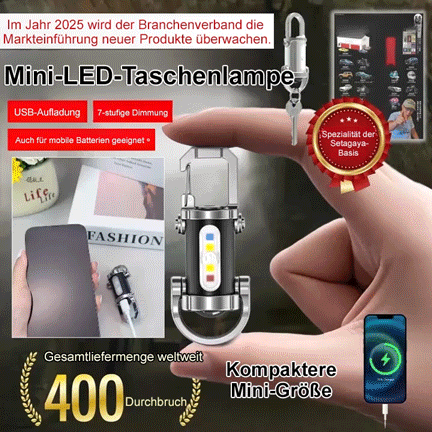【3-in-1 Multifunktionsgerät】SOS Notfalllampe, Taschenlampe & Powerbank
