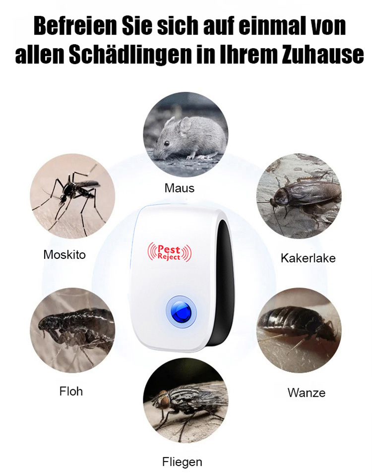 Ultraschall-Multifunktionsgerät zur Abwehr von Mäusen, Insekten und Mücken⚡Ratten und Kakerlaken sofort vertreiben