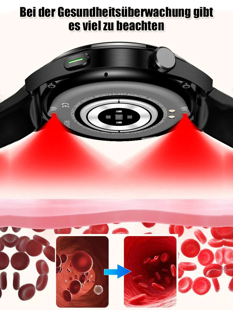 WATCH4PRO Raumforschung Rundbildschirm Smartwatch❤️【3 Sek. Blutzucker-Check.】❤️