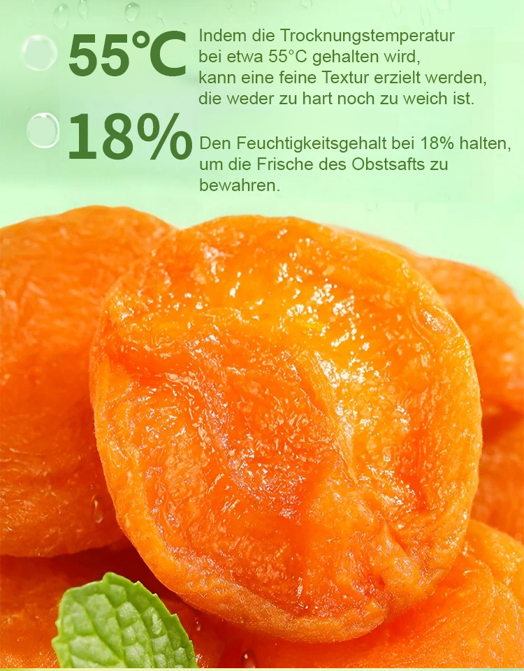 Süß-saure ungesüßte getrocknete Aprikosen