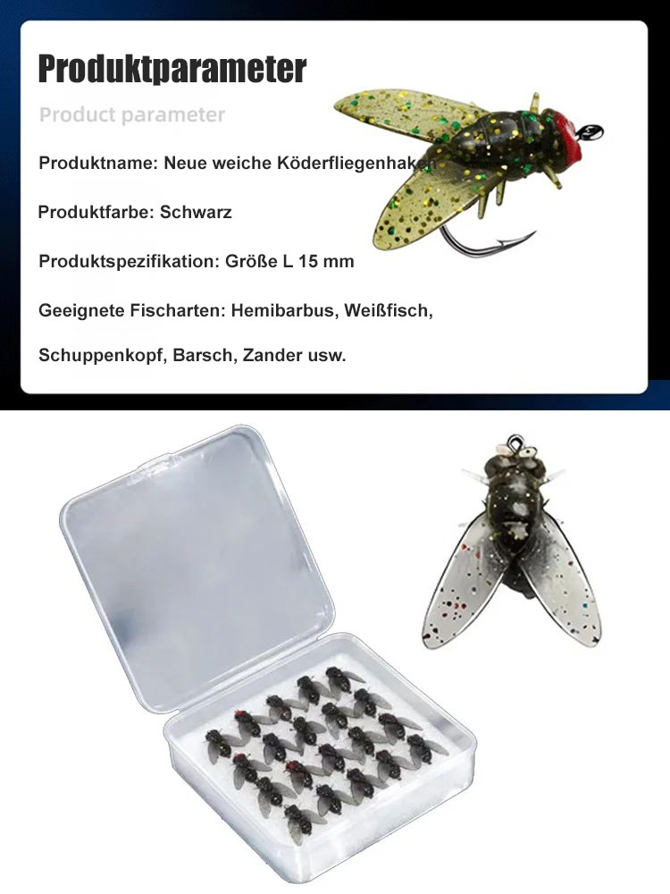 Künstlicher Fliegenköder für Spinnfischen