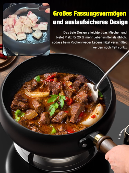 Handgeschmiedeter Hammermuster Originalbauchtopf❤️Ultraleichtes Design / Rostfrei / Vor der Auslieferung vorgewürzt