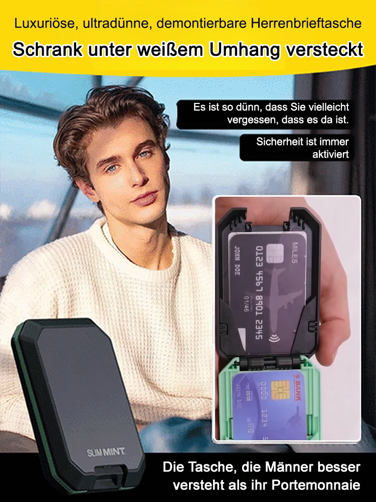 【Bis zu 20 Karten】❤️Ultradünner, magnetisch geschützter, stilvoller Herren-Geldbeutel