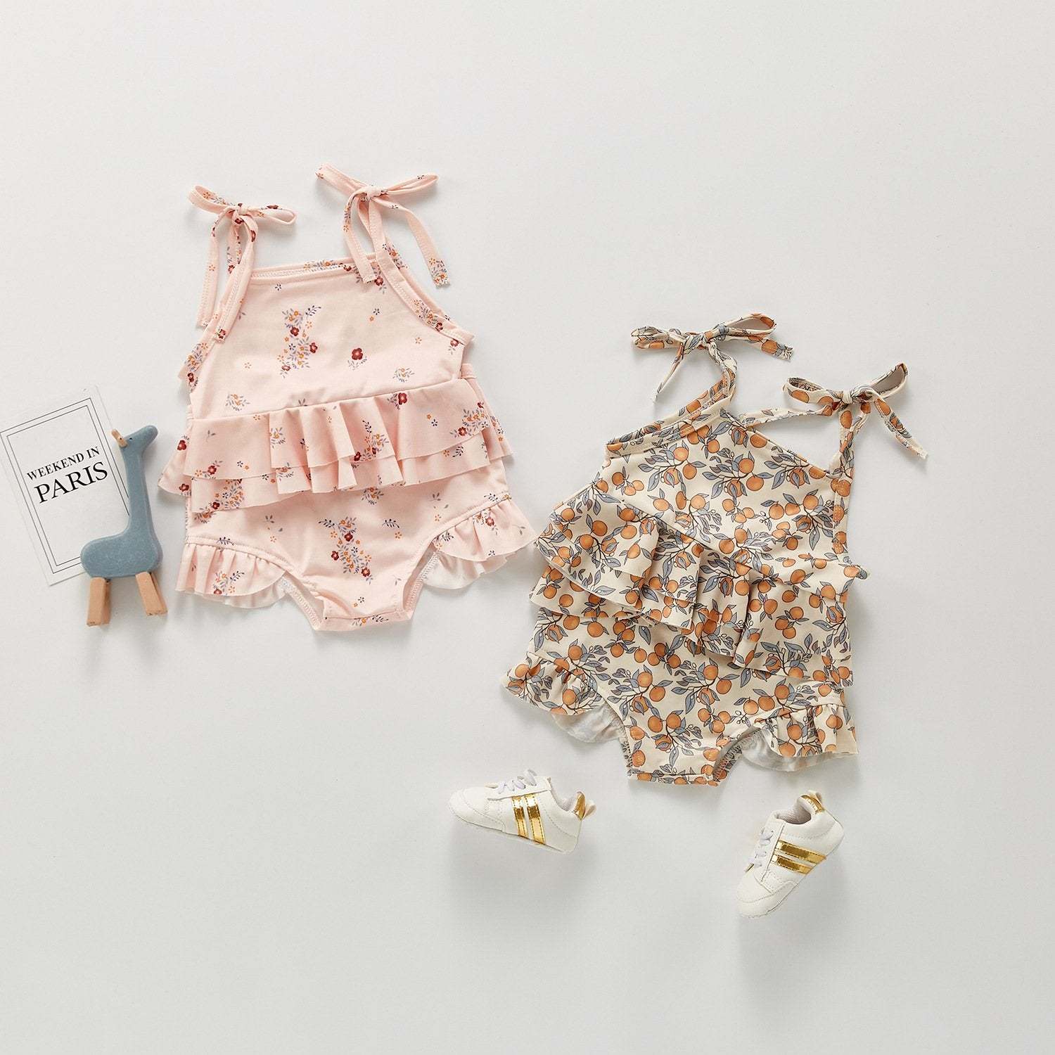 Baby Girl Floral Sling Swimsuit-visikids