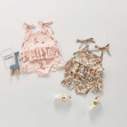 Baby Girl Floral Sling Swimsuit-visikids