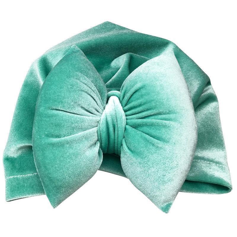 Baby Gold Velvet Padded Cotton Bow Headband-visikids