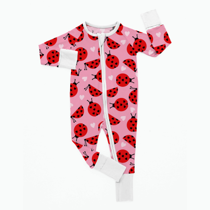 Newborn Valentine Ladybug Bamboo Sleeper