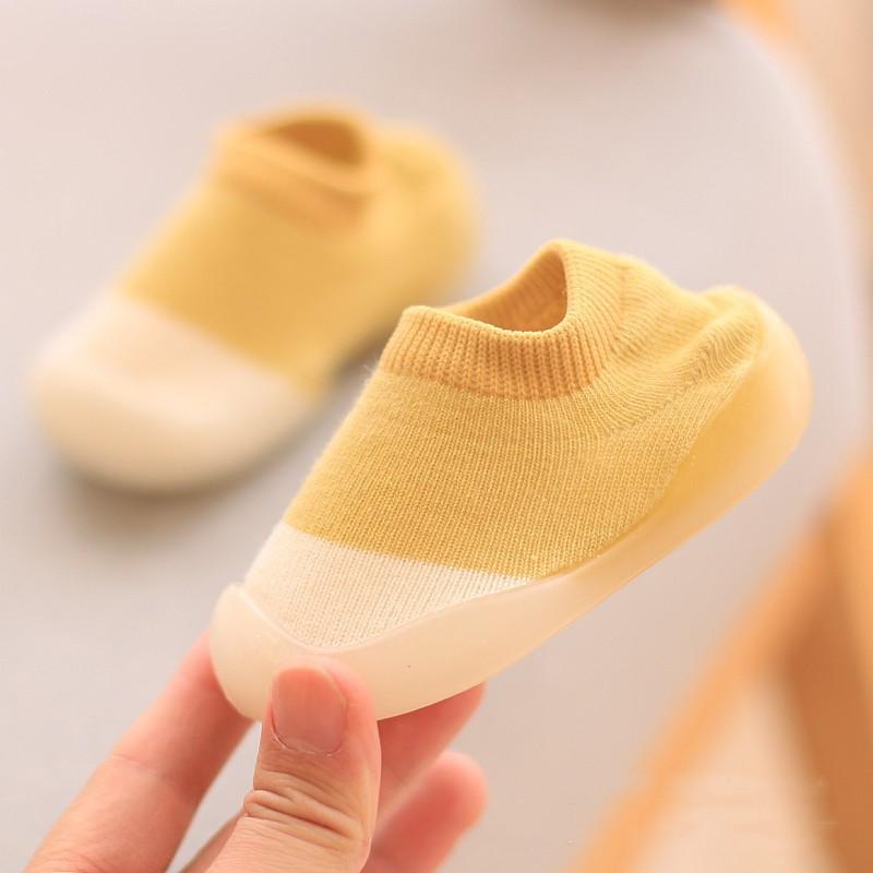 Baby Solid Color Stitching Socks Floor Shoes-visikids