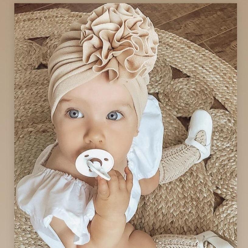 Children's hat soft knitted cloth bow