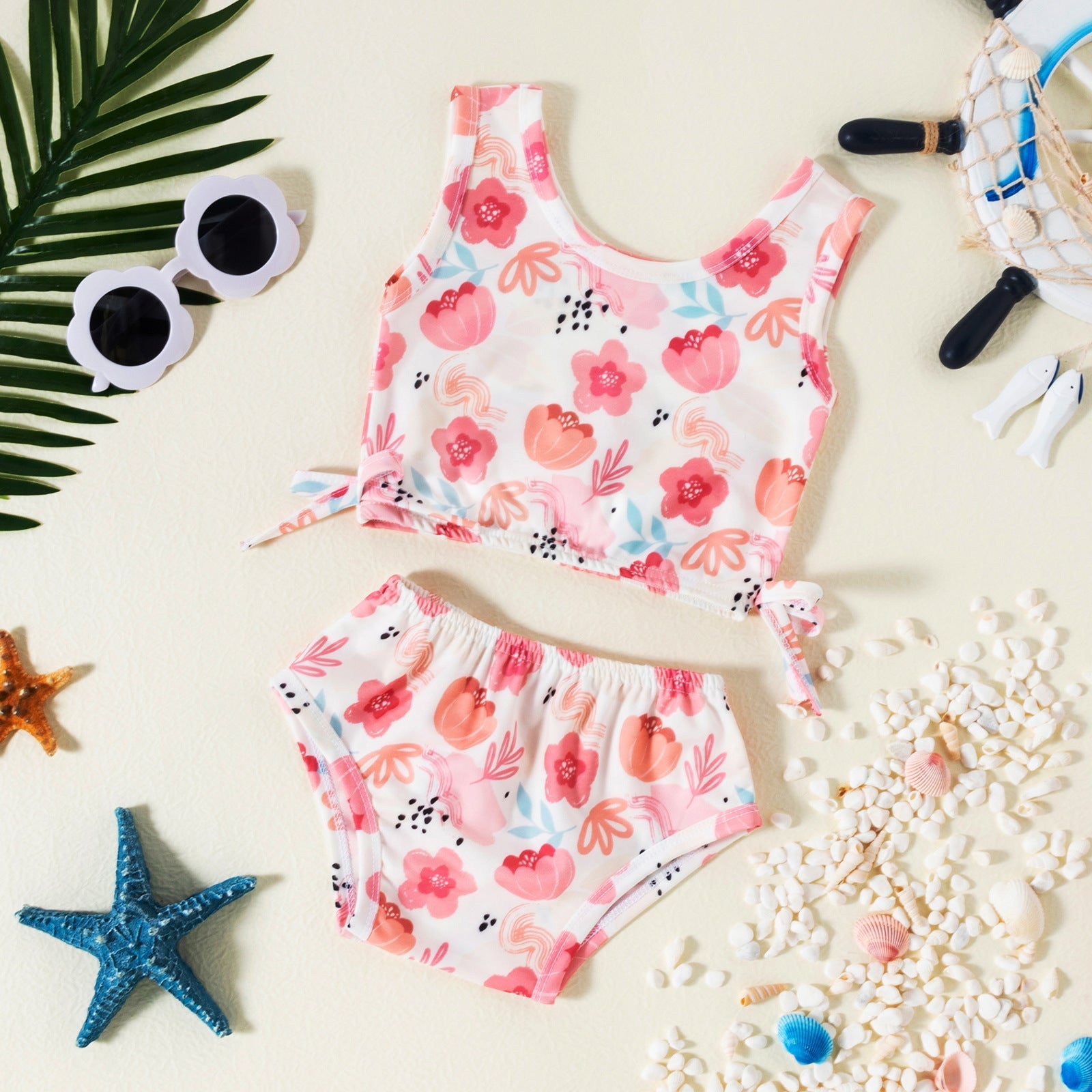 Strawberry Floral Print Swimsuit-visikids