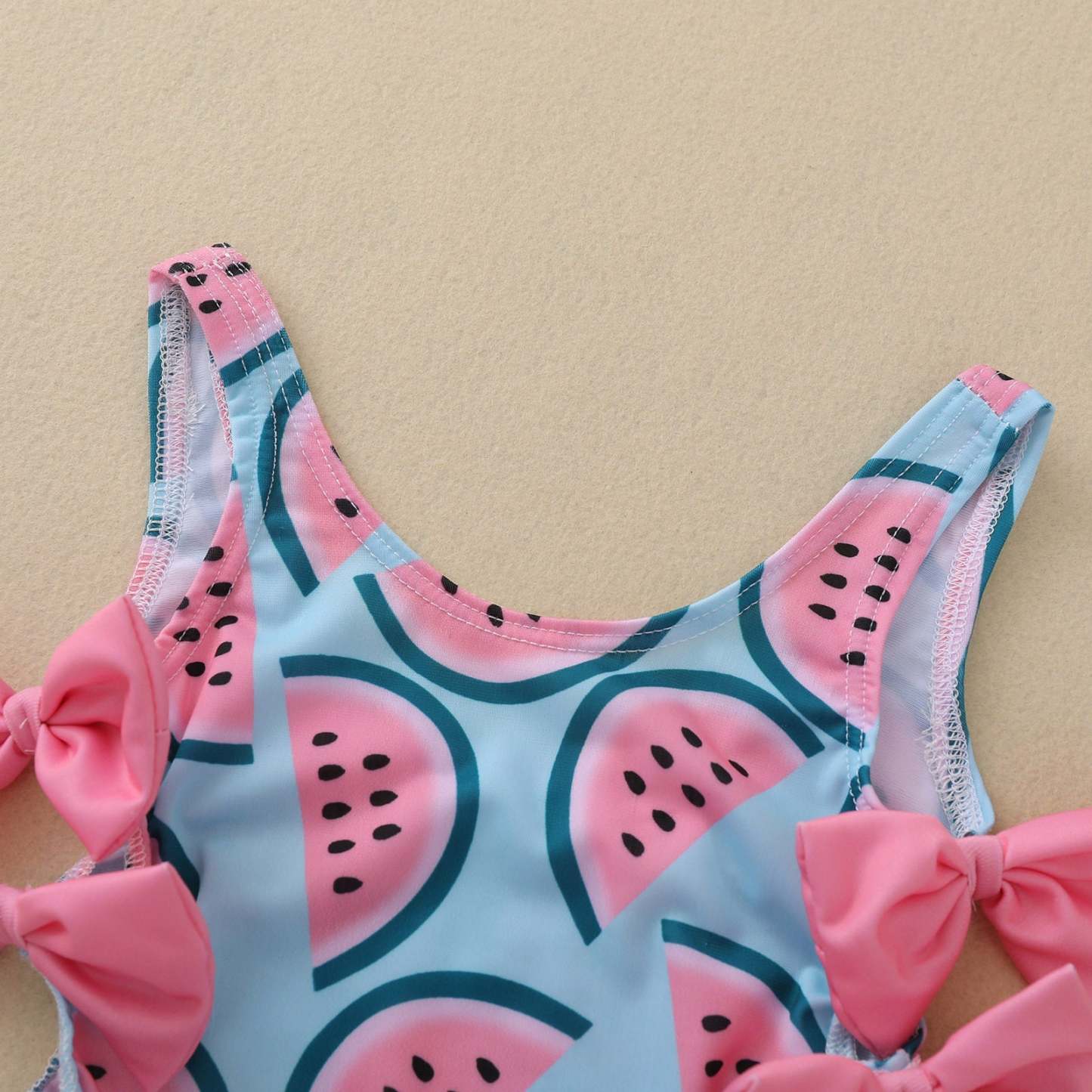 Watermelon Print Bow Swimsuit