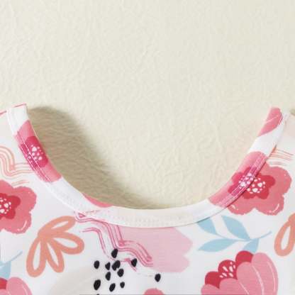 Strawberry Floral Print Swimsuit-visikids