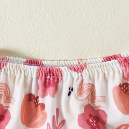 Strawberry Floral Print Swimsuit-visikids