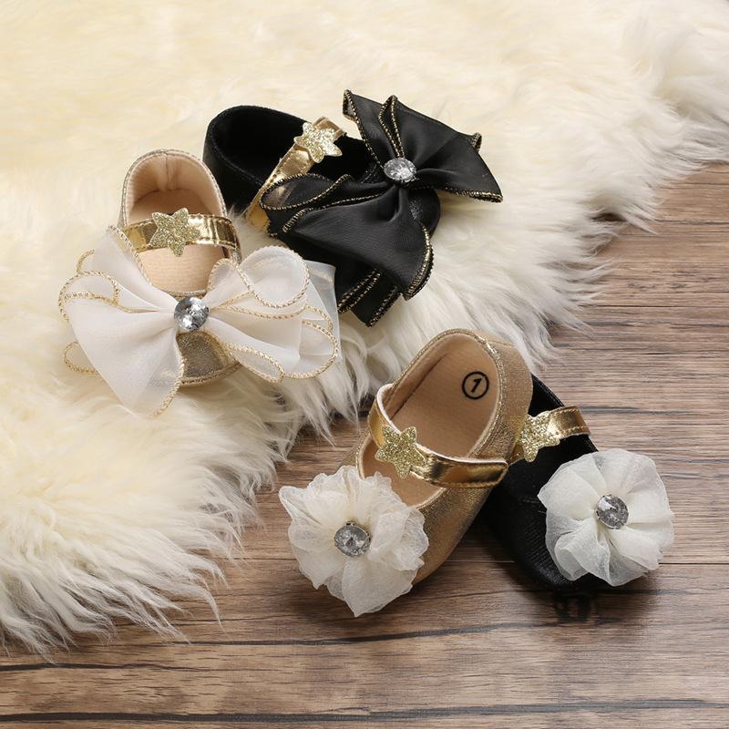 0-1y Baby Bow Soft Bottom Toddler Shoes-visikids