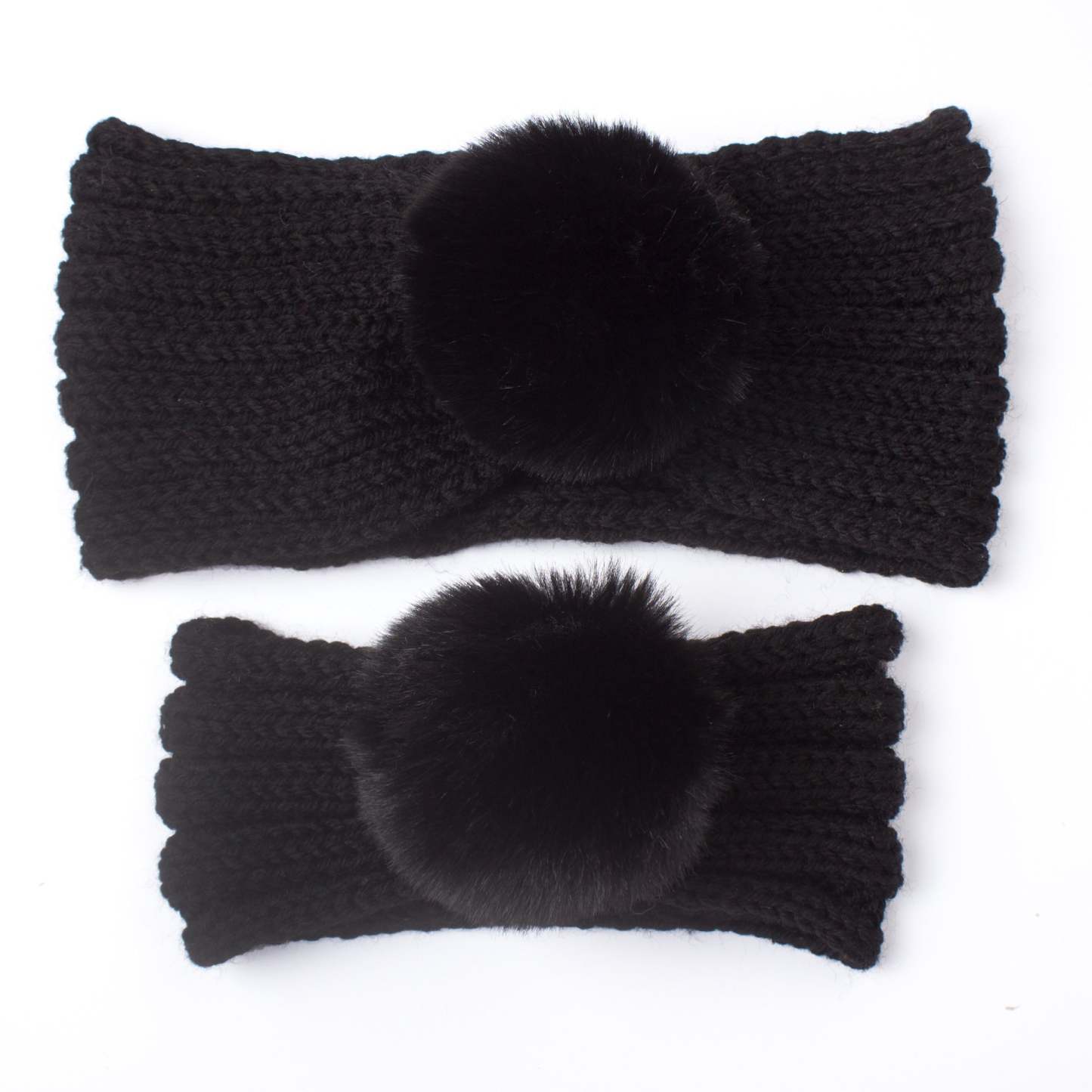 Knit Fur Ball Headband