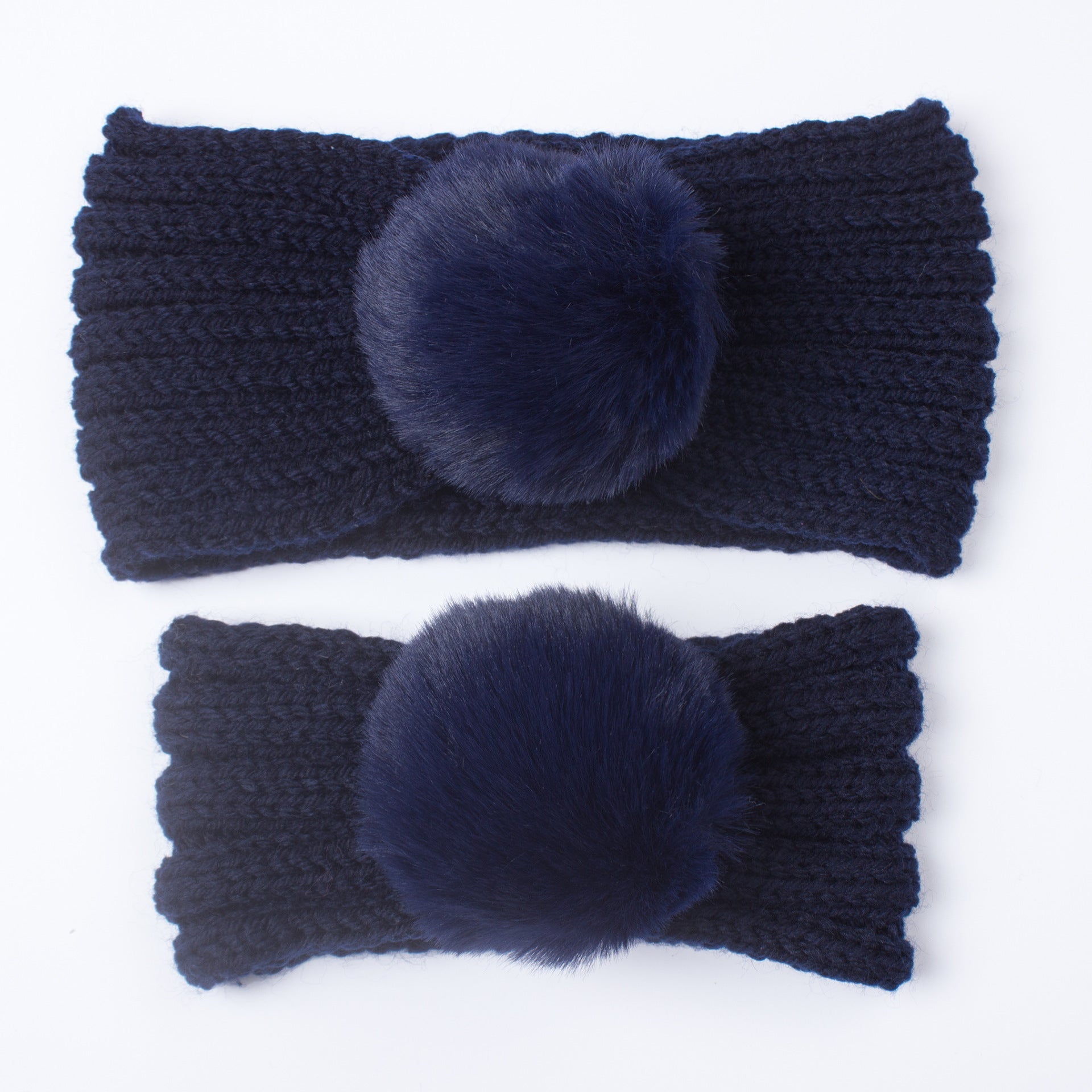 Knit Fur Ball Headband