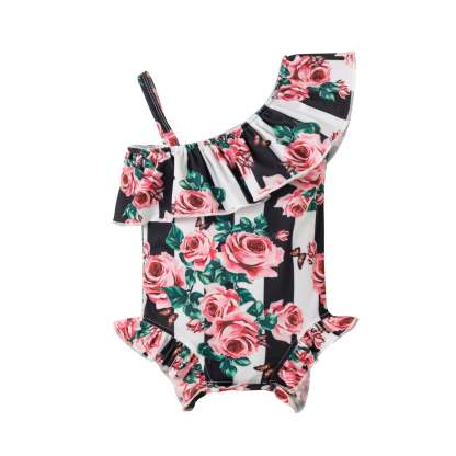Flounces Sling Sleeveless Swimsuit-visikids