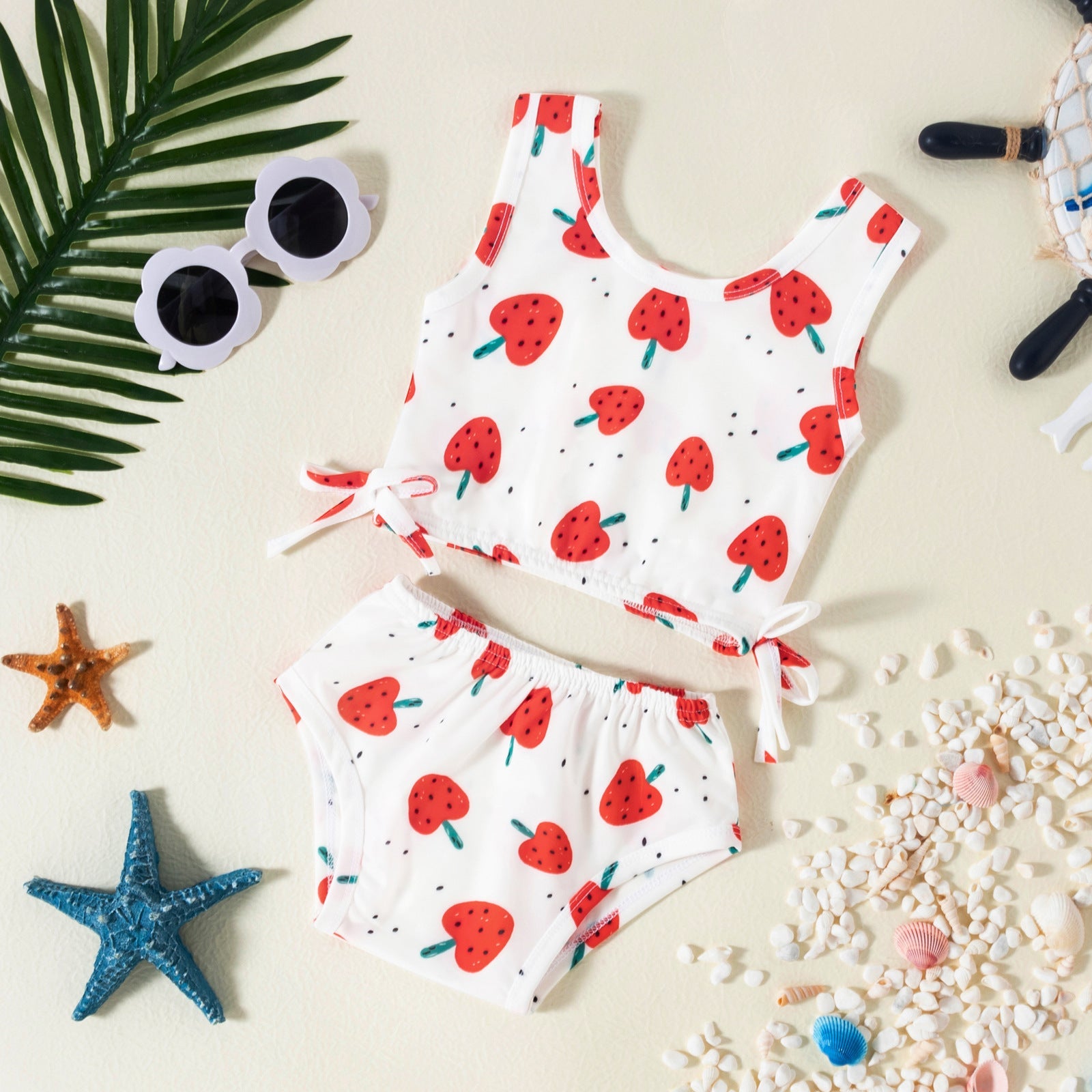 Strawberry Floral Print Swimsuit-visikids