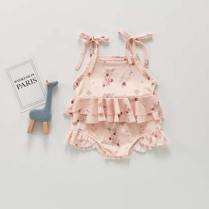 Baby Girl Floral Sling Swimsuit-visikids