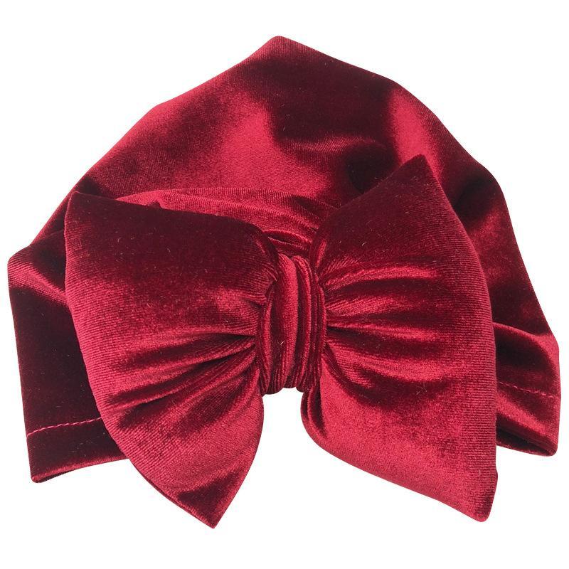 Baby Gold Velvet Padded Cotton Bow Headband-visikids