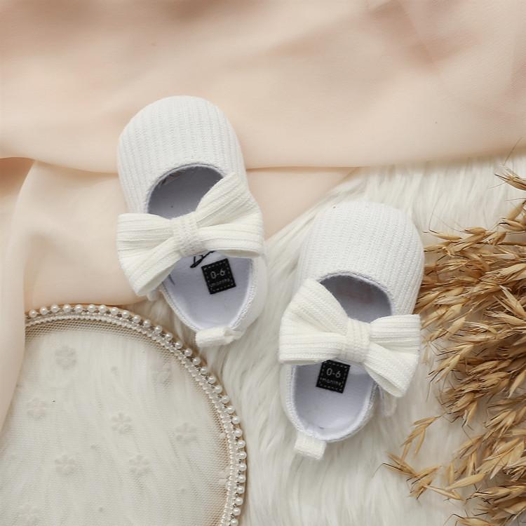 Bowknot Solid Color Baby Shoes-visikids
