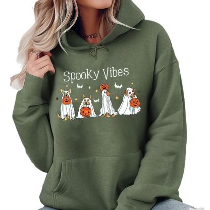 Halloween Candy-Seeking Ghost Dog Heat-Painted Sweatshirt | Hoodie | T-shirt