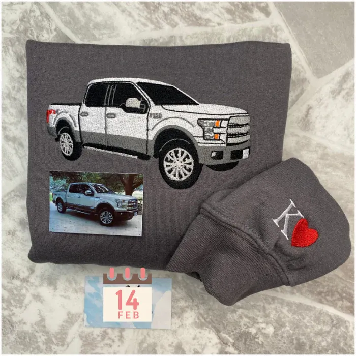 Custom Car Embroidered Crewneck & Hoodies – The Perfect Gift for Your Boyfriend or Husband!