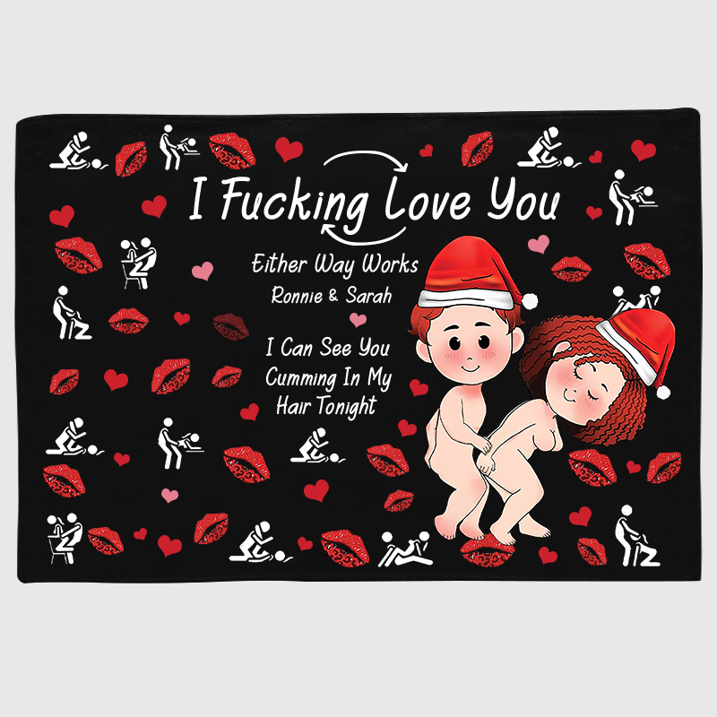 Couple - I Fucking Love You - Personalized Blanket